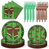 Havawish 96 Pcs/24 Sets Football Coquette Party Supply Football Themed Birthday Plate and Napkin Sports Party Decoration Disposable Balls Paper Plate for Baby Shower Sports Lover Team
