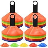 FGBNM 200 Pack Disc Cones, Agility Soccer Cones with Carry Bag and Holder, Soccer Cones for Sports Training, Football, Soccer, Basketball, Coaching, Practice Equipment, 5 Color