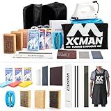XCMAN Complete Ski Snowboard Tuning and Waxing Kit with Waxing Iron,Ski Training Wax,Edge Tuner,Ptex,Ski Waxing Brush,Waxing Scraper