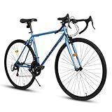 Ecarpat 700C Hybrid Road Bike, 21 Speeds Christmas New Year Gifts Bicycles for Men Womens, Steel Frame, Racing Commuting City Bike to School Work