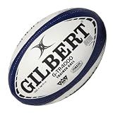 World Rugby Shop X Gilbert G-TR4000 Rugby Ball Size 4 - Durable Rugby Equipment - Triangular Surface Grip - 3 Ply Construction - Navy