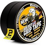 Hockey Tape Black 1inch Grip Tape 2 Roll Athletic Sports Tape Water-Resistan Multipurpose Cloth Tape for Lacrosse Baseball & Softball Bats, Pullup Bars, Sports Gift Wrist Ankle Foot Gymnastics Bar