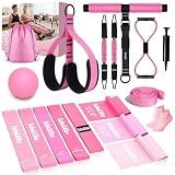 WALITO 15 PCS Pilates Kit, Adjustable Pedal Resistance Band with Handle, Figure 8 Resistance Band for Exercise Women, At Home Workout Equipment Set with Yoga Ball & Booty Bands for Full Body Gym