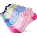 Niorasen Ankle Socks for Women 6 Pairs, Cushioned Cotton Athletic Running Socks with Arch Support, Anti-Blister Moisture Wicking Breathable Low Cut Sports Socks