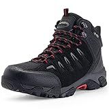 SHULOOK Men's Waterproof Hiking Boots Non-Slip Lightweight Mid Top Ankle Boot Breathable Hiker Trekking Shoes