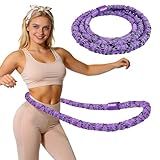Soft Fitness Spring Hoop for Women Weight Loss, 3.3 lbs Weighted Exercise Infinity Hoop, Foldable and Portable Hula Circle Hoops for Home Travel (Purple)