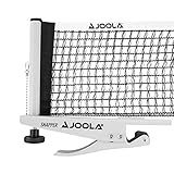 JOOLA Snapper Professional Table Tennis Net and Post Set - Portable and Easy Setup 72" Regulation Size Ping Pong Spring Activated Clamp Net, Silver