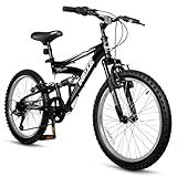 WEIZE Kids Mountain Bike, 20 inch Kids' Bicycles for 6-10 Years Old Boys Girls with Dual Full Suspension, 6 Speeds Drivetrain, High-Carbon Steel Frame, Ideal for Young Riders and Adventurers