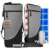 INTHEZONE Insulated Slim Golf Bag Cooler with Ice Pack, Gray & Black