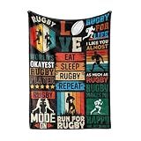 InnoBeta Rugby Gifts for Men, Throw Blanket for All Seasons 50" x 65"