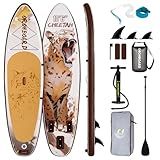 OROHBOARD 10’6 Inflatable Stand Up Paddle Board with Premium Paddleboards Accessories, Wide Stable Designed SUP Paddleboard for Adults & Youth. (Leopard)
