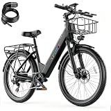 ASKGO Electric Bike for Adults, 1500W Peak Electric Mountain Bike, 25MPH & 65Miles, 26" Fat Tire Ebike with 48V 10Ah Removable Battery, Electric Bicycle with 7 Speeds