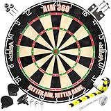 Viper AIM 360 Tournament Bristle Steel Tip Dartboard Set with Staple-Free Razor Thin Metal Spider Wire, Self-Healing Premium-Grade Sisal, Aiming Marks, Movable Target Circles for Focused Training