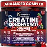 NUTRAONDA Pre-Workout Gummies – 120-Count Creatine Monohydrate Gummies for Men and Women – Pre-Workout Supplement with BCCA, L-Carnitine, Taurine for Muscle Growth, Energy, Performance – Berry Flavor