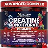 NUTRAONDA Pre-Workout Gummies – 120-Count Creatine Monohydrate Gummies for Men and Women – Pre-Workout Supplement with BCCA, L-Carnitine, Taurine for Muscle Growth, Energy, Performance – Berry Flavor