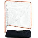 VEVOR Lacrosse Goal, 6' x 6' Modular Lacrosse Net, Steel Frame Backyard Lacrosse Training Equipment, Portable Lacrosse Goal with Carry Bag, Quick & Easy Setup, Perfect for Youth Adult Training, Orange