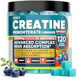 99.99% Creatine Monohydrate Gummies for Men Women 5g, 7-in-1 Pre-Workout Complex with BCAA, Taurine, B12/6 & Electrolytes, 6X Boost Energy, Muscle Strength & Recovery, Brain Focus, Vegan, Sugar Free