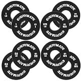EVERYMATE Fractional Micro Weight Plates Set of 8, Black Weight Plate Pair of 0.25LB 0.5LB 0.75LB 1 LB for 1-inch Barbell Bar for Strength Training Micro Plates