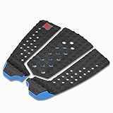 Abahub 3 Piece EVA Surfboard Deck Traction Pads with Kicker for Stomp Skimboards, Surf Boards, Funboard, Fish Board, Black