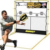 Portable Pickleball Rebounder Net with Kitchen Lines System, Tennis Ball Machines, Solo Training Net System for Dinks, Volleys & Drives, Accuracy Trainer with Carry Bag, for Backyard