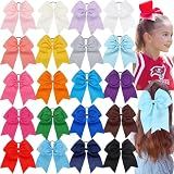 Yxiang 20Pcs Large Cheer Bows for Girls Ponytail Holder for Cheerleading