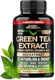 Green Tea Extract - 50% EGCG, Extra Strength 20:1 Extract - Natural Green Tea Supplement + Green Coffee Beans & Apple Cider Vinegar - Energy & Metabolism Support - for Men & Women - Vegan 120 Capsules