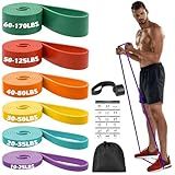 Zacro Resistance Bands, 6 Resistance Levels Pull Up Assistance Bands, Exercise Bands for Men&Women, Heavy Duty Resistance Band Set with Door Anchor, for Working Out, Muscle Training, Physical Therapy