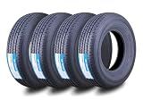 Free Country Grand Ride Set 4 Trailer Tires ST225/75R15 10 Ply Load Range E Steel Belted Radial w/Featured Scuff Guard