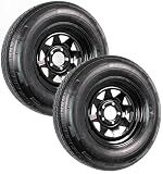 eCustomrim 2-Pack Trailer Radial Tire Rim Assembly ST205/75R14 Black 5 Lug