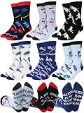 Suhine 6 Pair Lacrosse Socks for Men Gifts Lacrosse Ball Men's Christmas Novelty Socks Colorful Funny Stockings