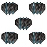 MageRabbit Extra Thick Standard Dart Flights, 5 Sets (15 Dart Flights), 5 Colors,Dart Accessories, Dart Flight Sets for Soft Darts and Steel Darts (Black +Blue)