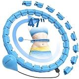JKSHMYT Weighted Hula Circle Hoops for Adults Weight Loss, Infinity Fitness Hoop Plus Size 47 Inch, 24 Detachable Links, Exercise Hoop Suitable for Women and Beginners
