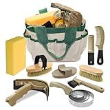 inoreal Complete 10 Piece Horse Grooming Kit with Tote Bag, Horse Brush Set for Effective Grooming and Bathing, Professional Equine Coat Care Supplies for Horse Riders