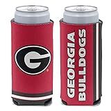 NCAA Georgia Bulldogs Slim Can Cooler, Team Colors, One Size