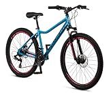 Schwinn High Timber ALX Mountain Bike for Adult Men Women, 26-Inch Wheels, 21-Speeds, Front Suspension, Aluminum Frame, Mechanical Disc Brakes, Blue