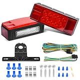 Nilight 2PCS Rectangular Submersible LED Trailer Light Kit,IP68 Waterproof