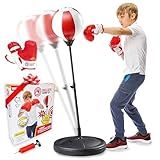 Whoobli Punching Bag for Kids and Toddler Incl Boxing Gloves| 3 4 5 6 7 8+ Years Old Adjustable Kids Boxing Bag with Stand| Sports Toy for Boys| Ideal Christmas Birthday Gift for Children; New 2026