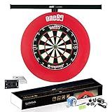 ONE80 Illumina Dartboard Lighting System Clear Vision Design and Spirit Level Included Dartboard and Surround NOT Included (Red)