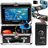 FarmNix Underwater Fishing Camera, 7" LCD Monitor with 10000mAh, Waterproof Portable Fish Finder, Underwater Camera for Fishing & Ice Fishing, 32GB DVR, IR LED 98FT Depth for Ice Lake Boat Fishing