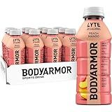BODYARMOR LYTE, Peach Mango, Electrolyte Drink, 20 Calories, 16 Fl Oz Bottles (12 Pack), Coconut Water Sports Drink, Natural Flavor & B Vitamins