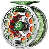 Piscifun Sword Fly Fishing Reel with Line, Pre-Loaded CNC-Machined Aluminum Alloy Fly Reel, Light Weight and Corrosion Resistance Design, 7/8wt Gunmetal
