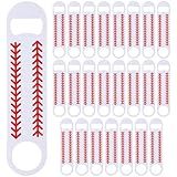 Acellegic 24 Pack Baseball Bottle Opener 7 Inch Stainless Steel Flat Beer Bottle Opener Bulk Double Sided Baseball Stitch Design for Team Fans Gifts, Home Kitchen, Bar, Party Supplies