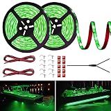 LED Boat Strip Lights, 32.8FT Green Marine Pontoon Led Lights, Waterproof