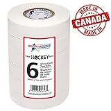 SportsTape White Hockey Tape - for Sticks and Grips, Durable Cloth and Easy Tear (6 Pack)
