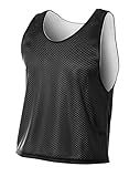 A4 Mens Lacrosse Reversible Practice Jersey, Medium, Black/White