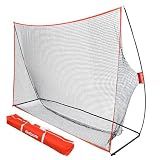 GoSports Golf Practice Hitting Net - Personal Driving Range for Indoor or Outdoor Practice - 10 x 7 ft Red