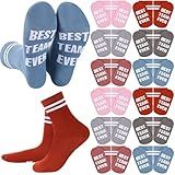 Glitopper 12 Pairs Best Team Ever Gift Socks Bulk Employee Appreciation Gifts for Women Men Staff Coworker Teacher(Macaron,Team)