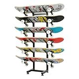 BiJun Skateboard Racks Floor Stand, 6-Layer Skateboard Wall Mount,Snowboard Storage Rack, Skateboard Organizer Floor Stand for Deck, Longboard, Snowboard, Standard Skateboards, Mini Cruiser Skateboard