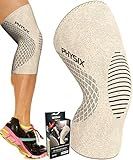 PHYSIX GEAR Knee Support Brace - Premium Recovery & Compression Sleeve for Meniscus Tear, ACL, MCL Running & Arthritis - Best Neoprene Stabilizer Wrap for Crossfit, Squats & Workouts (Single Beige M)