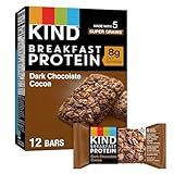 KIND Breakfast Protein Bars, Dark Chocolate Cocoa, Healthy Snacks, Gluten Free, 8g Protein, 6 Count